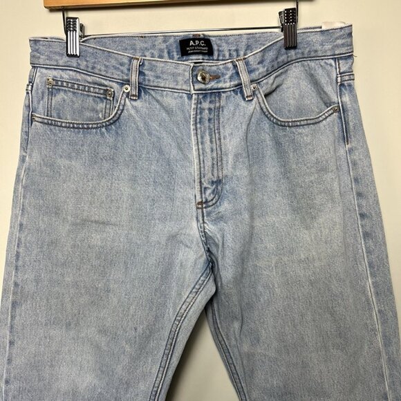 A.P.C. x JJJJound Petit Standard Denim Jeans Light Blue Men’s 33 Selvedge - Picture 3 of 9